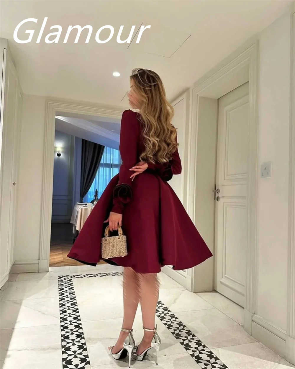 Customized Fashion Burgundy Jersey Evening Dress Classic Square Collar Long Sleeves Flowers Zipper Back Bespoke Occasi
Customized Fashion Burgundy Jersey Evening Dress Classic Square Collar Long Sleeves Flowers Zipper Back Bespoke Occasi