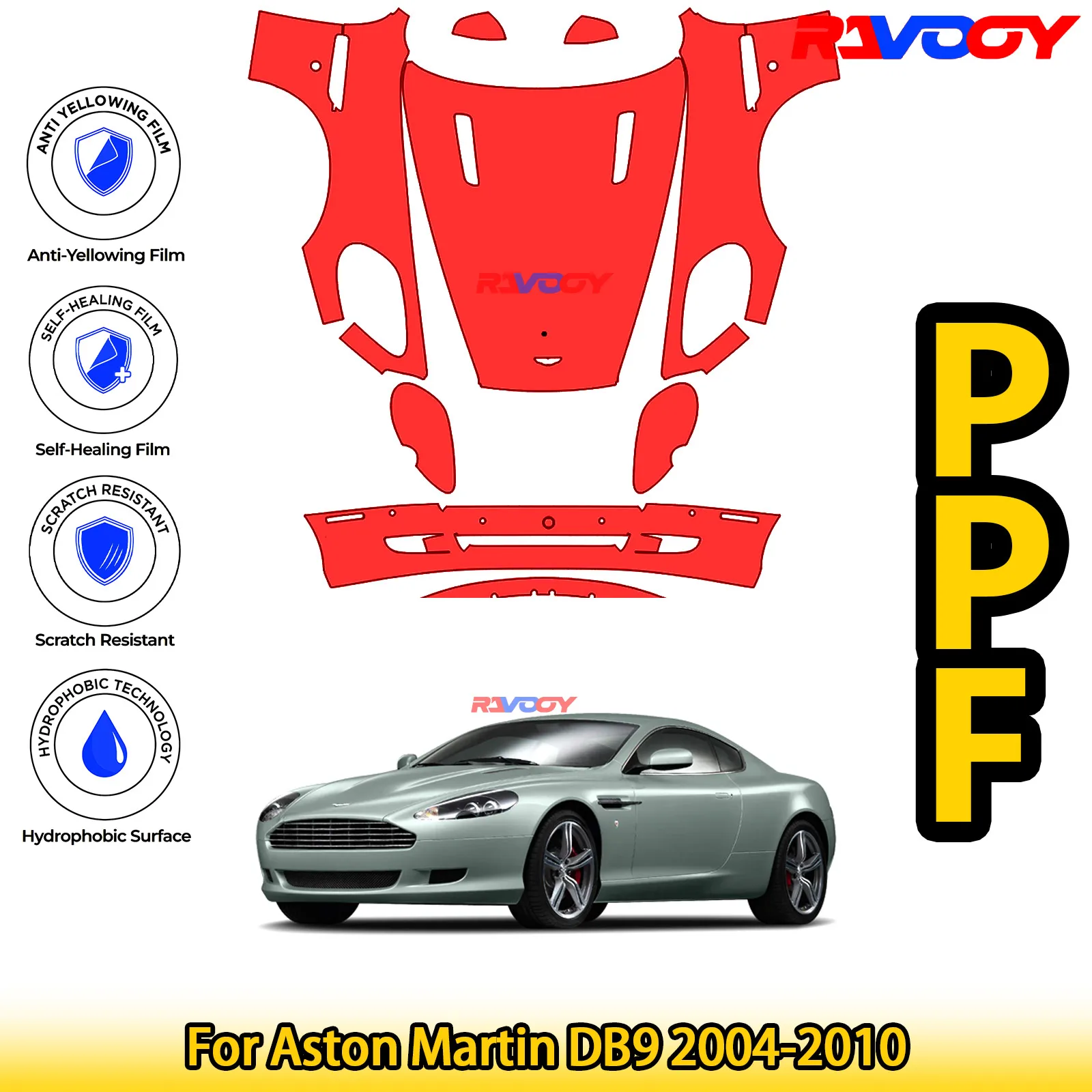 For Aston Martin DB9 2004-2010 Glossy Matte Black Precut front PPF Kit Paint Protection Film
For Aston Martin DB9 2004-2010 Glossy Matte Black Precut front PPF Kit Paint Protection Film