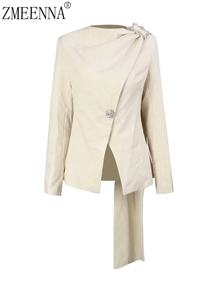 ZMEENNA Women's Asymmetric Blazer Single Button One Shoulder Drape Jacket Formal Dressy Coat With Brooch Pin ZM3943
ZMEENNA Women's Asymmetric Blazer Single Button One Shoulder Drape Jacket Formal Dressy Coat With Brooch Pin ZM3943