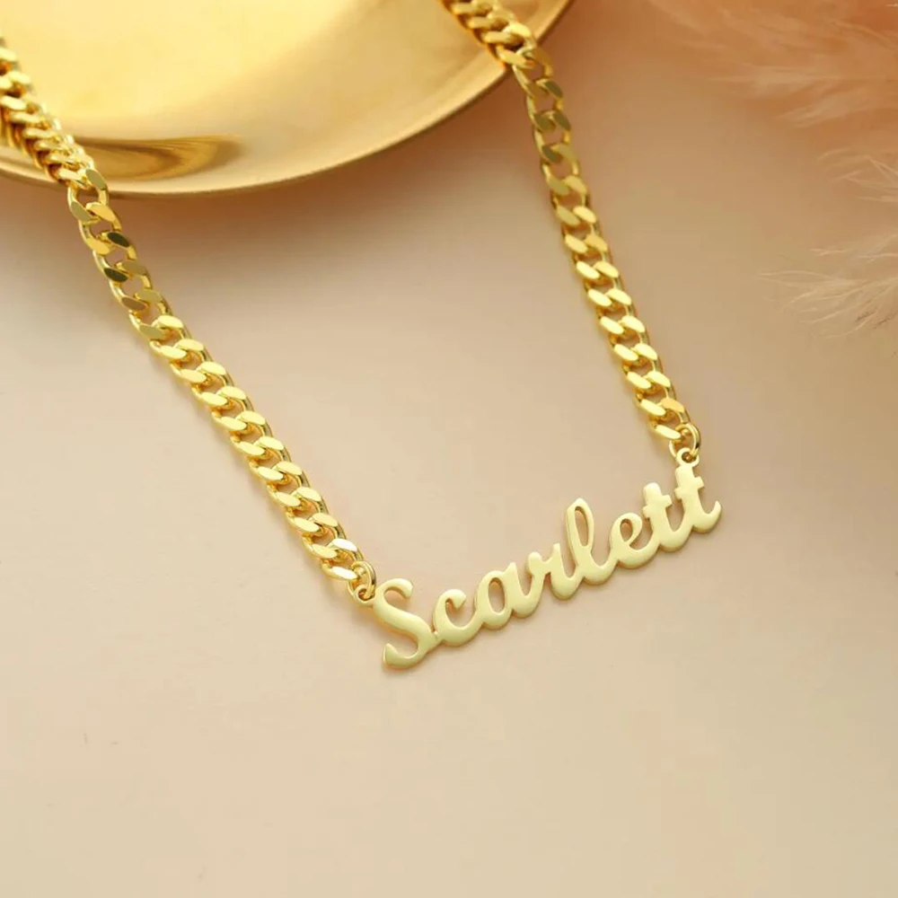 Customized Name Necklace Women's Personalized Cursive Letter Cuban Chain Pendant, Stainless Steel Couple Jewelry, Birthday Gift
Customized Name Necklace Women's Personalized Cursive Letter Cuban Chain Pendant, Stainless Steel Couple Jewelry, Birthday Gift