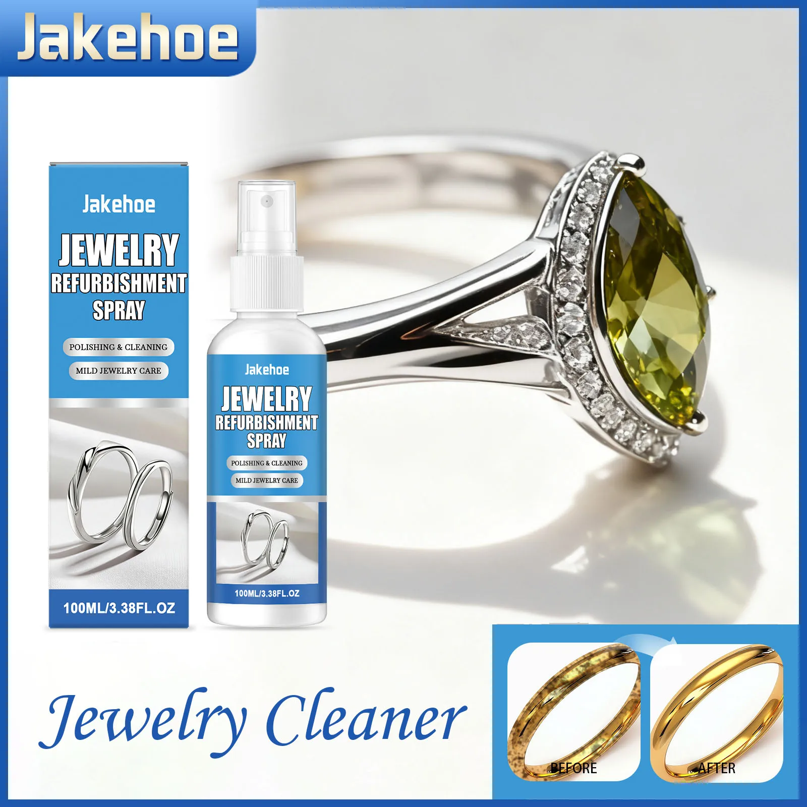 Jewelry Cleaner Dirt & Oil Remover Spray Instant Shine Polishing Spray Deep Cleaning for Gold Silver Rings/Necklaces/Earrings
Jewelry Cleaner Dirt & Oil Remover Spray Instant Shine Polishing Spray Deep Cleaning for Gold Silver Rings/Necklaces/Earrings