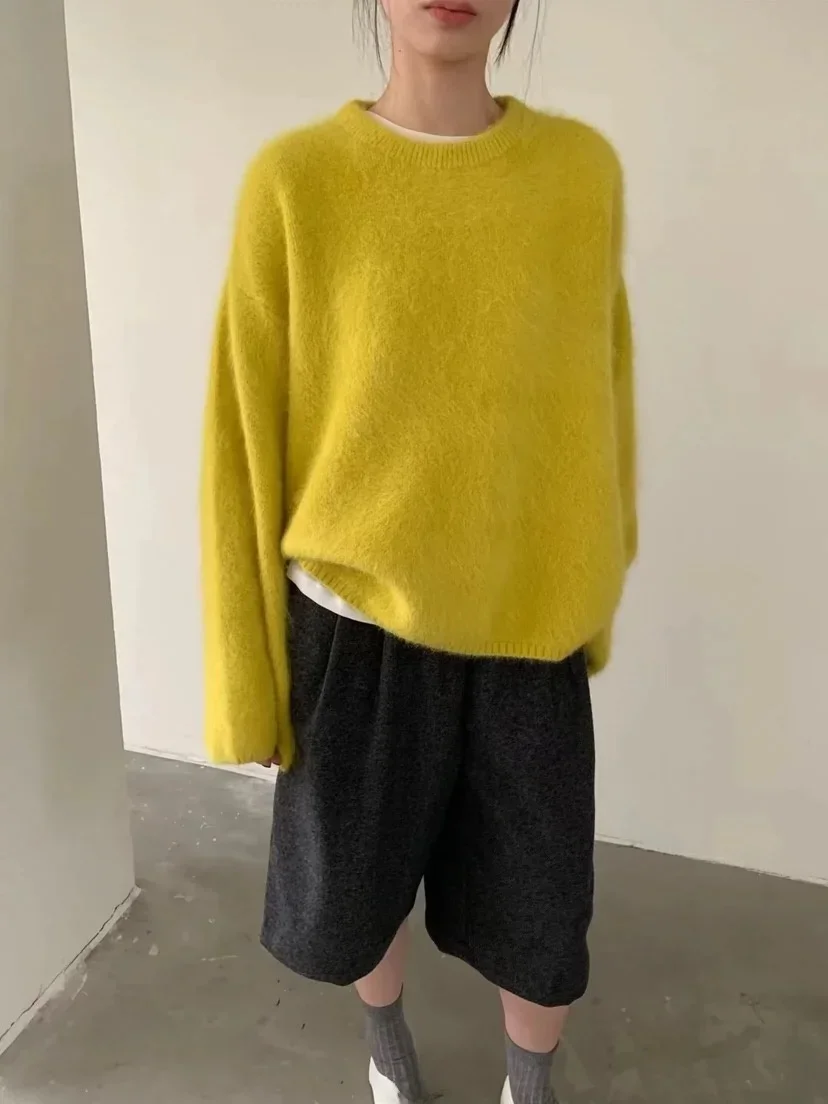 Women's Autumn Winter Outerwear Loose Lazy Fluffy Knitted Top Warm Thermal Long Sv Thiened Soft Milk Fufu Hooded Sweater
Women's Autumn Winter Outerwear Loose Lazy Fluffy Knitted Top Warm Thermal Long Sv Thiened Soft Milk Fufu Hooded Sweater