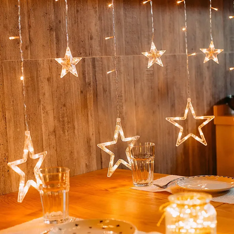 2.5M 138 LED Moon Star Fairy Lights Garland LED Curtain Christmas Star string Light For Wedding Home Party Birthday Decoration
2.5M 138 LED Moon Star Fairy Lights Garland LED Curtain Christmas Star string Light For Wedding Home Party Birthday Decoration