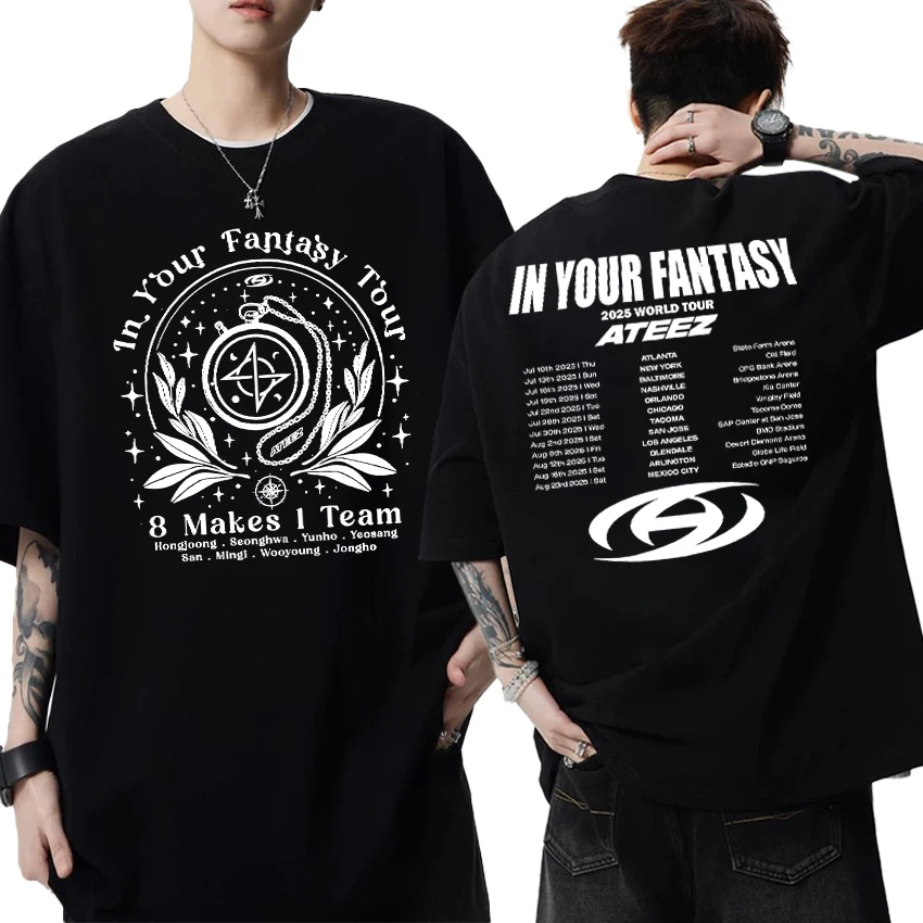Kpop Ateez 2025 World Tour in Your Fantasy Fashion T Shirt Men Women Trend Y2k short sleeve T-shirts Unisex Cotton Tops clothing
Kpop Ateez 2025 World Tour in Your Fantasy Fashion T Shirt Men Women Trend Y2k short sleeve T-shirts Unisex Cotton Tops clothing