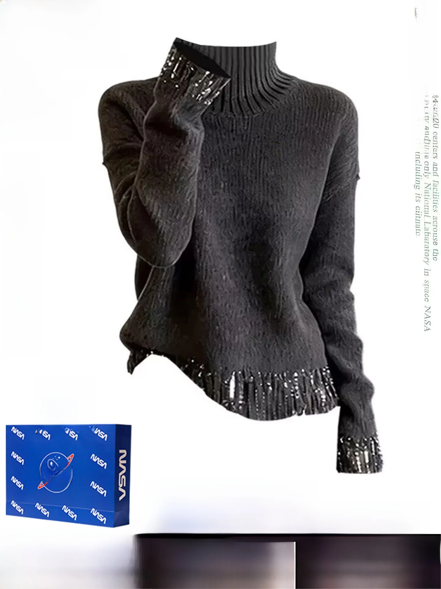 Tassel Sequin Slim Fit High Neck Knitted Sweater Women's Fashionable Deep Grey Spring 2026 New Style Casual Knitwear
Tassel Sequin Slim Fit High Neck Knitted Sweater Women's Fashionable Deep Grey Spring 2026 New Style Casual Knitwear