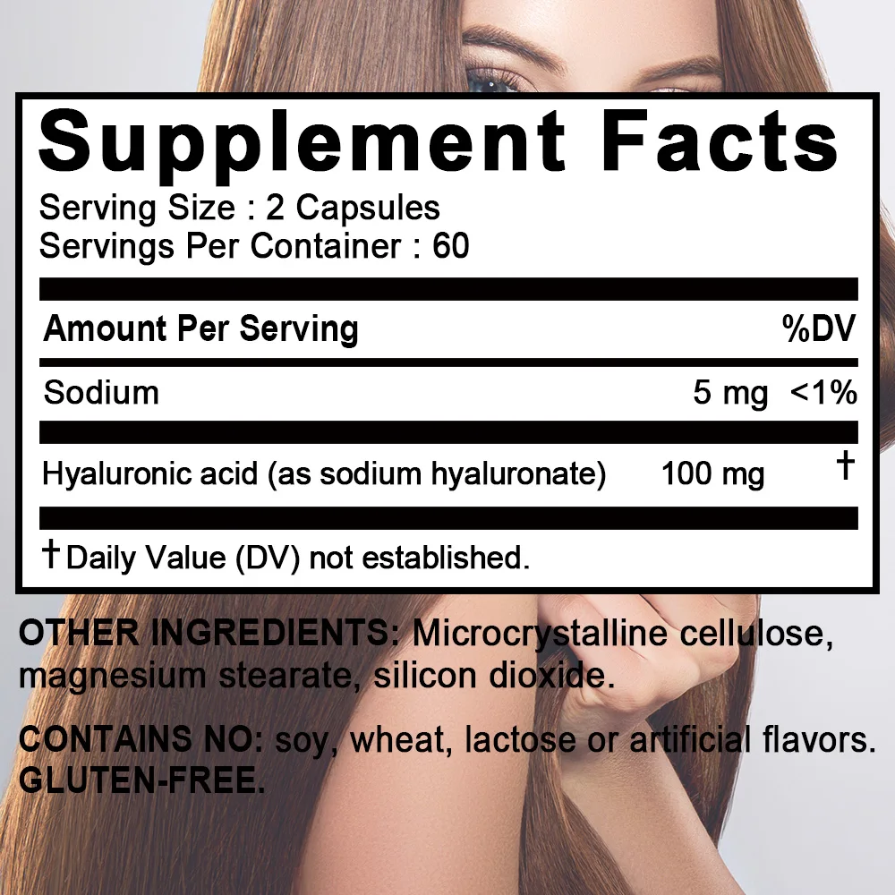 Hyaluronic Acid Capsules - Promote Firm Skin, Strong Nails & Hair, Healthy Joints, Antioxidant and Enhance Joint Flexibility
Hyaluronic Acid Capsules - Promote Firm Skin, Strong Nails & Hair, Healthy Joints, Antioxidant and Enhance Joint Flexibility