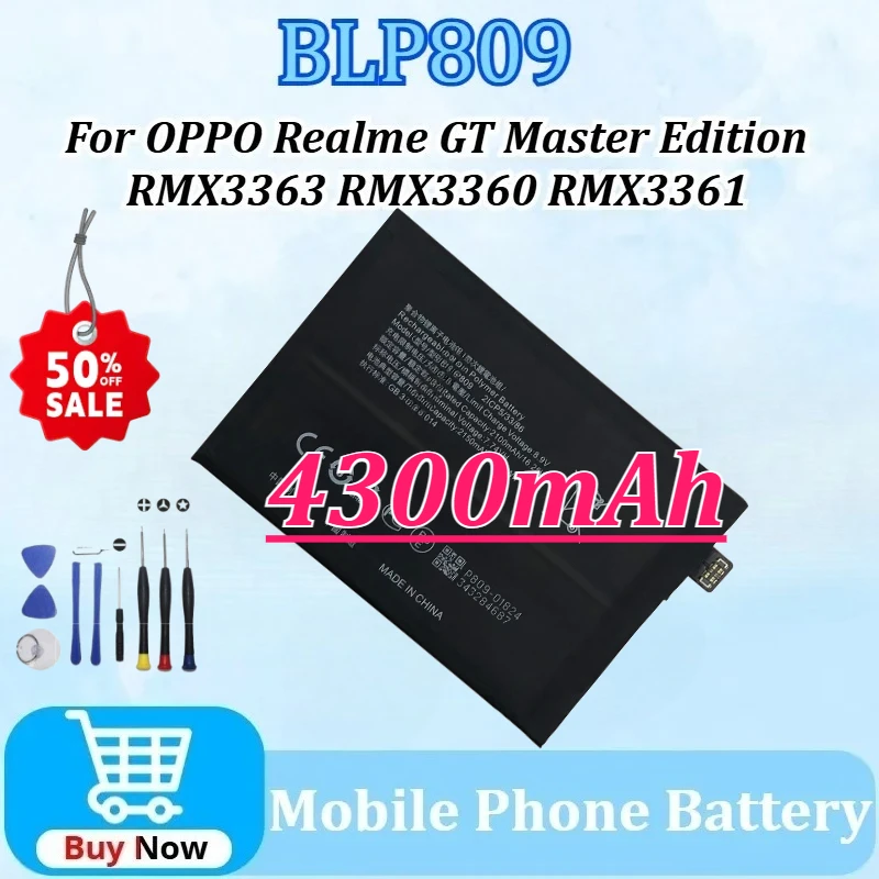 New BLP809 4300mAh Battery for OPPO Realme GT Master Edition RMX3363 RMX3360 RMX3361 High Quanlity ReplacementBatteries+tools
New BLP809 4300mAh Battery for OPPO Realme GT Master Edition RMX3363 RMX3360 RMX3361 High Quanlity ReplacementBatteries+tools