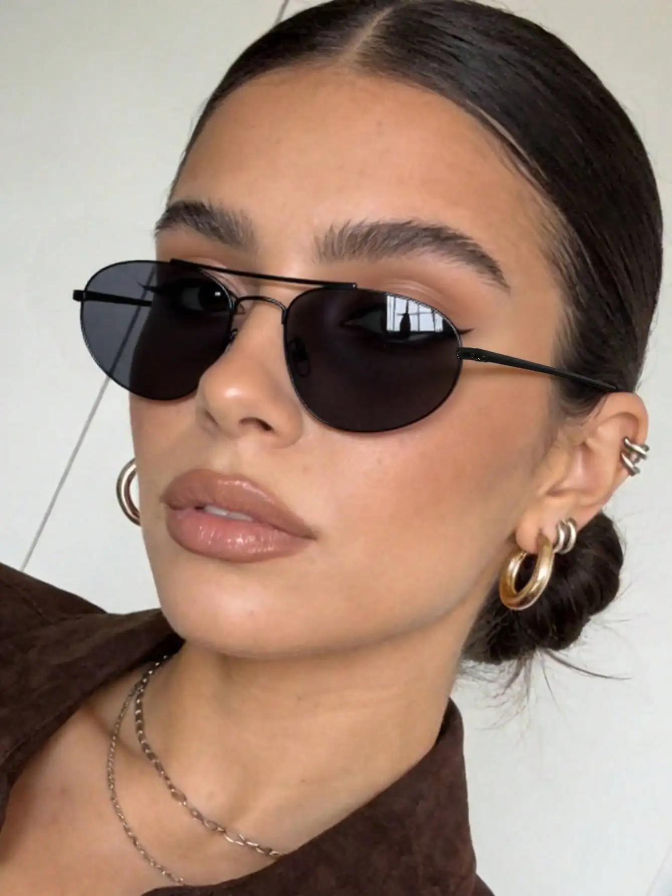 1 PC Women's Classic Double-Bridge Aviator Metal Fashion Glasses, Suitable For Everyday Outings And Styling. With Glasses Box
1 PC Women's Classic Double-Bridge Aviator Metal Fashion Glasses, Suitable For Everyday Outings And Styling. With Glasses Box