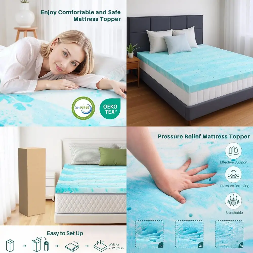 Топпер для матраса из пены с эффектом памяти King Size 3, вентилируемый мягкий коврик для снятия давления, сертифицированный CertiPUR-US, синий
Топпер для матраса из пены с эффектом памяти King Size 3, вентилируемый мягкий коврик для снятия давления, сертифицированный CertiPUR-US, синий