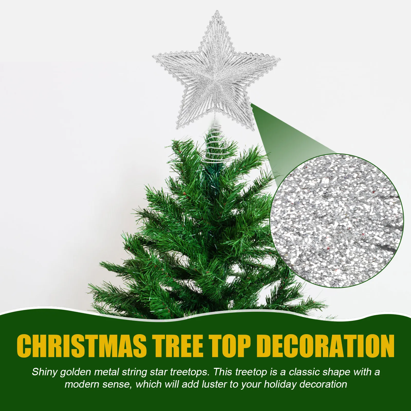 Star Tree Topper Christmas Decoration Glitter Powder Metal Ornament for Holiday Party Home Xmas Decor Treetop Star
Star Tree Topper Christmas Decoration Glitter Powder Metal Ornament for Holiday Party Home Xmas Decor Treetop Star