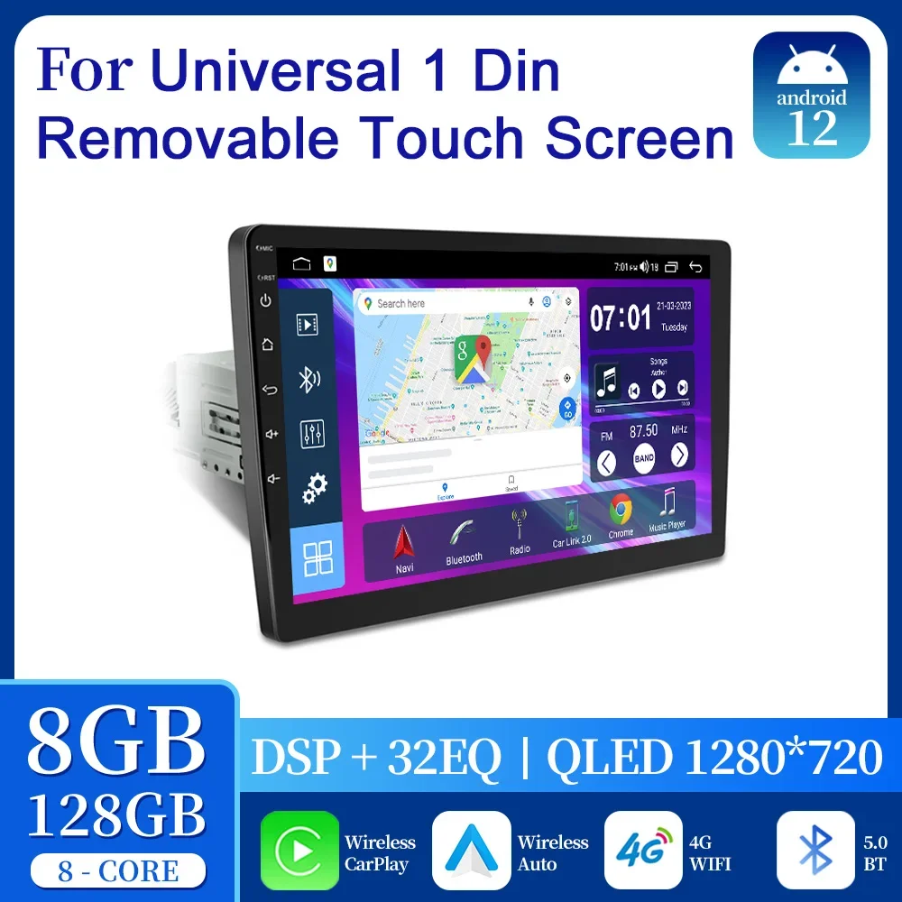 Car Multimedia Android Universal 1Din Removable Touch Screen Palyer Carplay Stereo Radio Head Unit For Toyota VW Nissan Kia Lada
Car Multimedia Android Universal 1Din Removable Touch Screen Palyer Carplay Stereo Radio Head Unit For Toyota VW Nissan Kia Lada