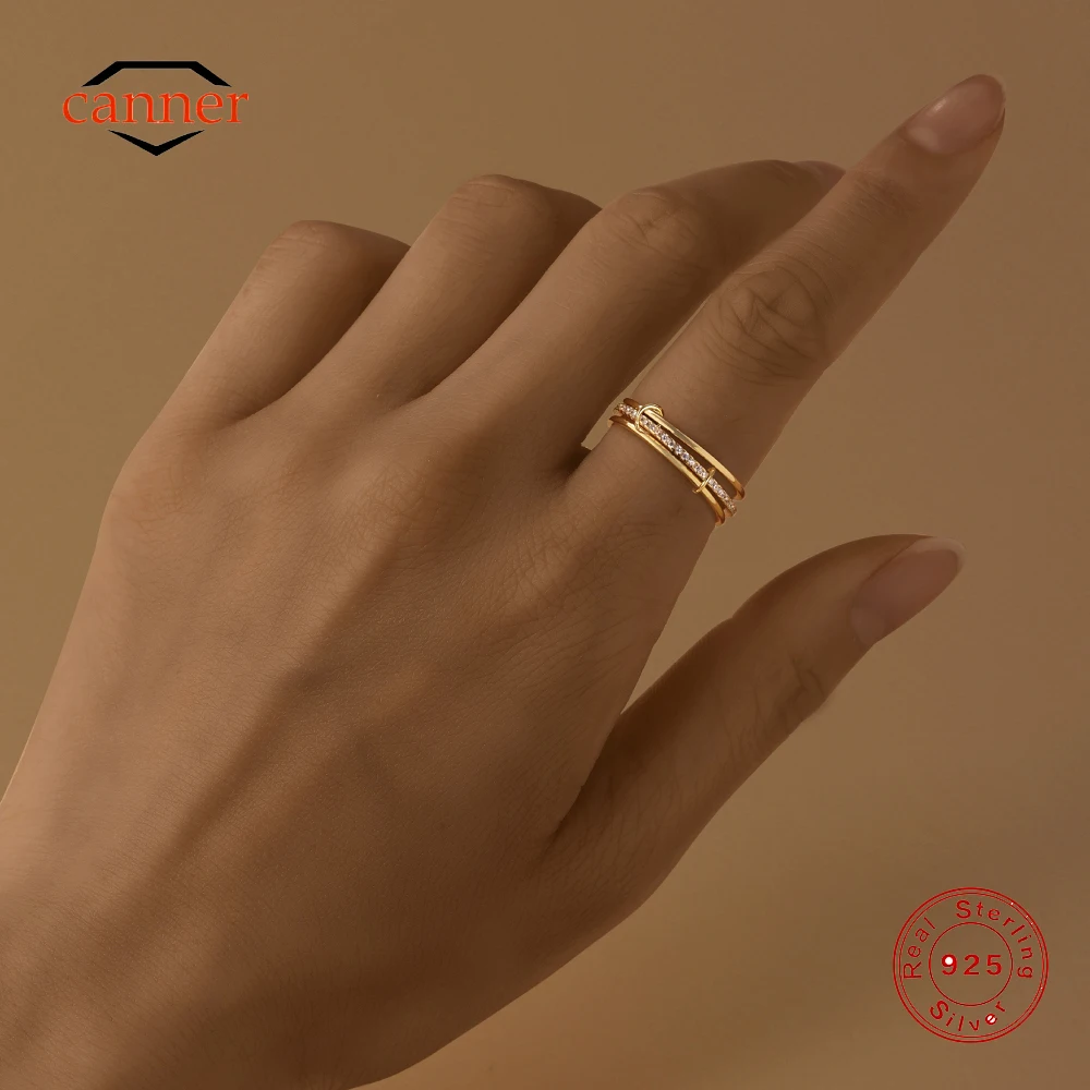 CANNER 1PC Classic Stacked Three-layer 925 Sterling Silver Ring For Women Ins Minimalism Exquisite Ring Fine Jewelry Party Gift
CANNER 1PC Classic Stacked Three-layer 925 Sterling Silver Ring For Women Ins Minimalism Exquisite Ring Fine Jewelry Party Gift