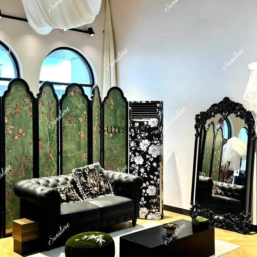 French retro home living room wall hanging irregular creative carved fitting mirror FT
French retro home living room wall hanging irregular creative carved fitting mirror FT