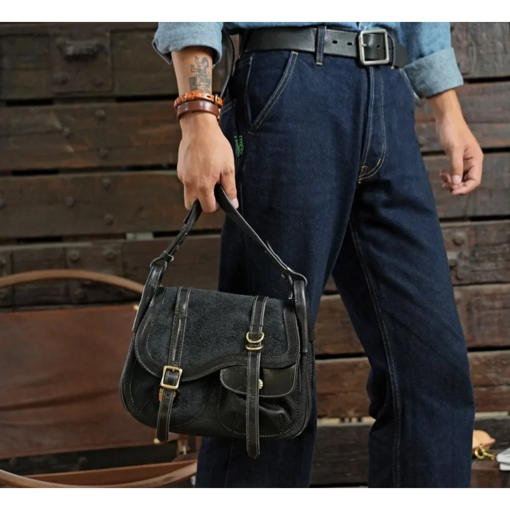 Vegetable Men and Single Shoulder Oblique Span Bag Versatile Fashion First Layer Cowhide Copper Hardware Retro Street Leisure
Vegetable Men and Single Shoulder Oblique Span Bag Versatile Fashion First Layer Cowhide Copper Hardware Retro Street Leisure