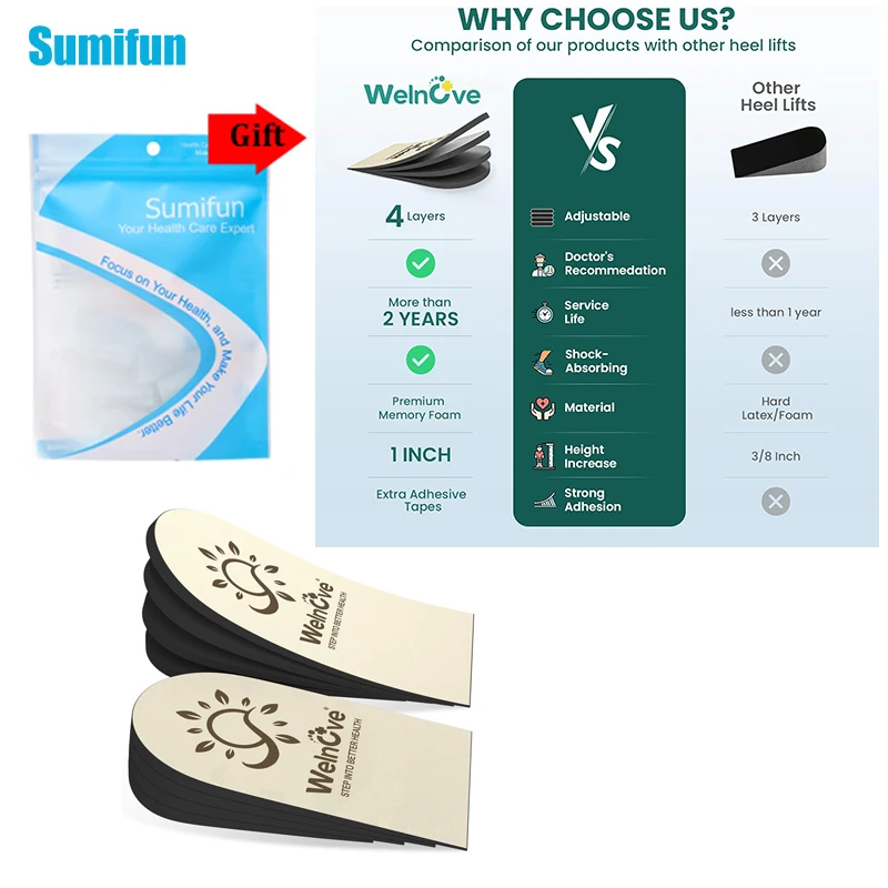 3Sizes Height Increase Insole 4-Layer Invisible Heightening Cushion Shoe Inserts Variable Height Insoles Adjustable Cut Foot Pad
3Sizes Height Increase Insole 4-Layer Invisible Heightening Cushion Shoe Inserts Variable Height Insoles Adjustable Cut Foot Pad