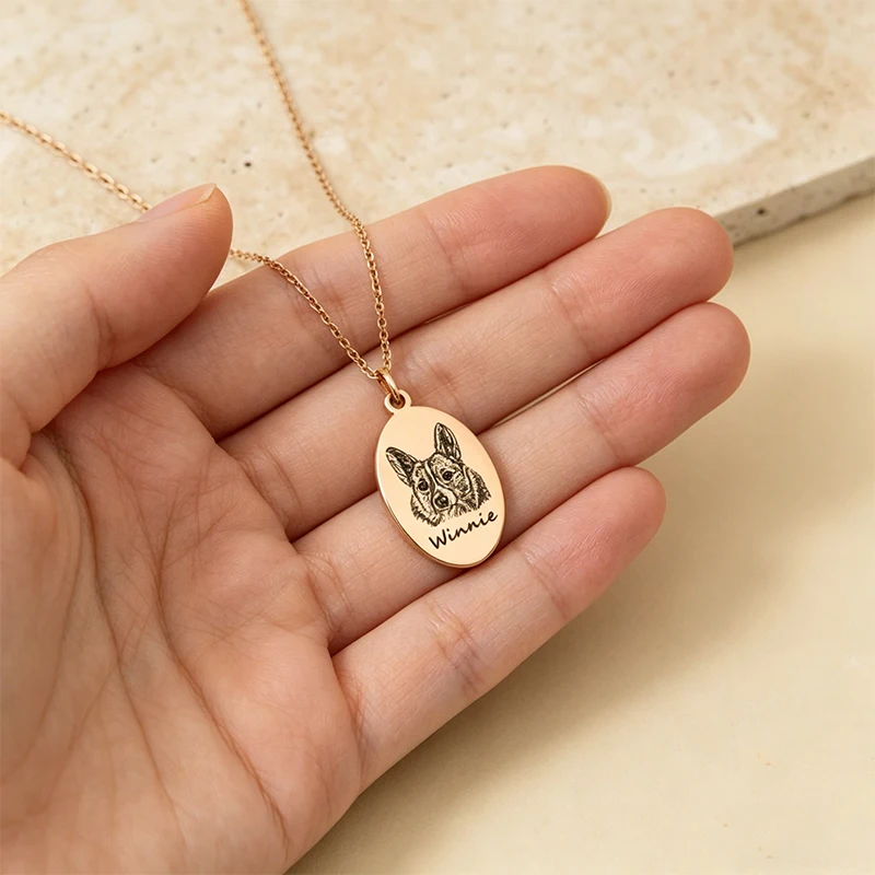Cute Pet Photo Engraved Custom Pendant Necklace Stainless Steel for Woman Mothers Day Gift Dog Cat Name Personalized Choker 2026
Cute Pet Photo Engraved Custom Pendant Necklace Stainless Steel for Woman Mothers Day Gift Dog Cat Name Personalized Choker 2026
