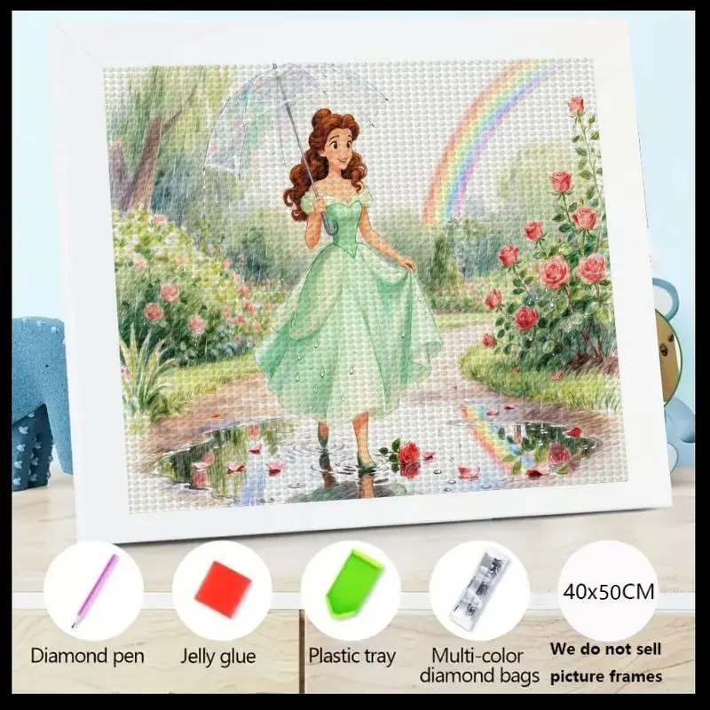 1PC 5D DIY Diamond Painting Kit, Beautiful Fantasy Princess Girl with Umbrella & Rainbow in Enchanted Rose Garden, Full Drill Cr
1PC 5D DIY Diamond Painting Kit, Beautiful Fantasy Princess Girl with Umbrella & Rainbow in Enchanted Rose Garden, Full Drill Cr
