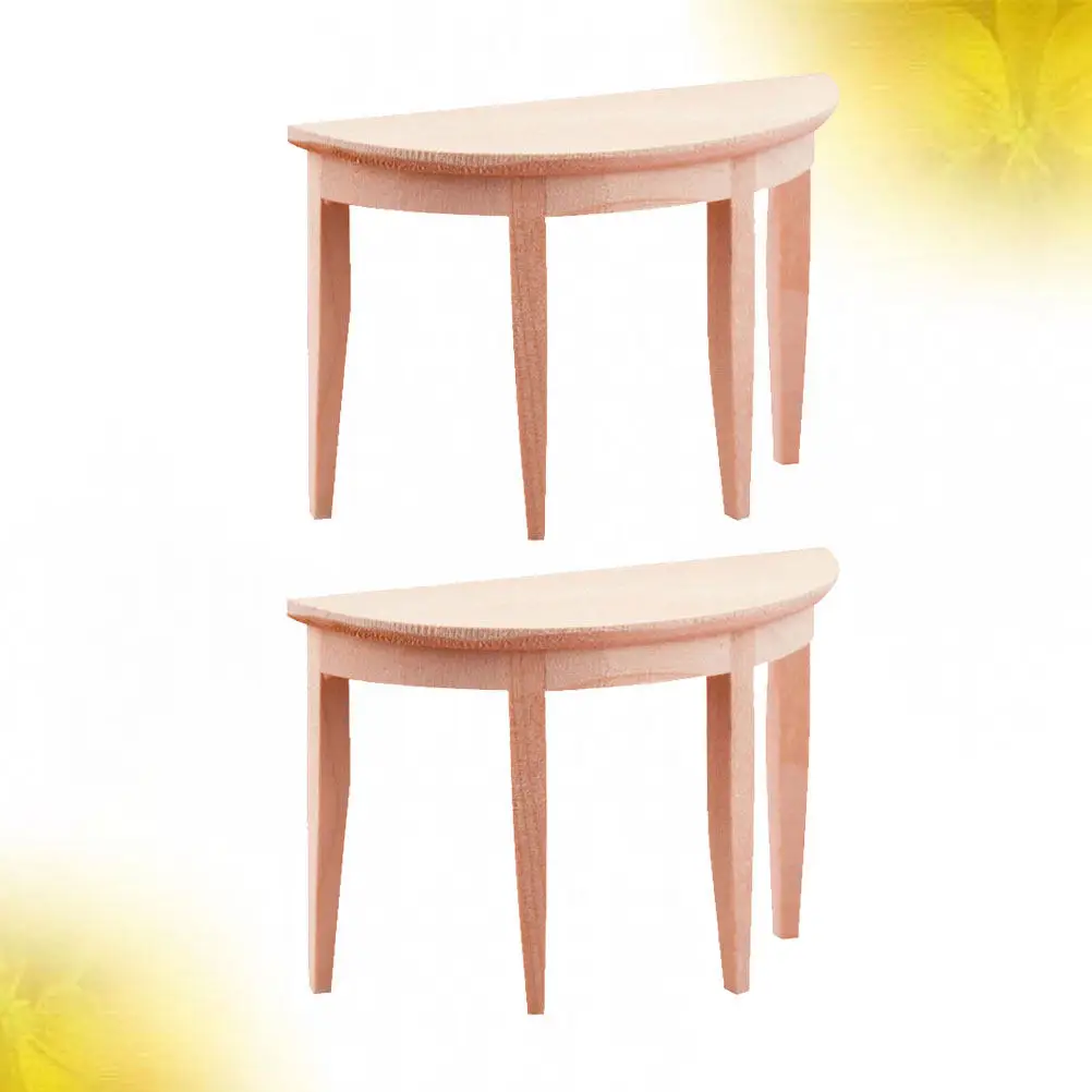 2Pcs Semicircle Mini Round Table Wooden Ornament for Dollhouse Living Room Decor Small Furniture Layout Prop Micro World
2Pcs Semicircle Mini Round Table Wooden Ornament for Dollhouse Living Room Decor Small Furniture Layout Prop Micro World