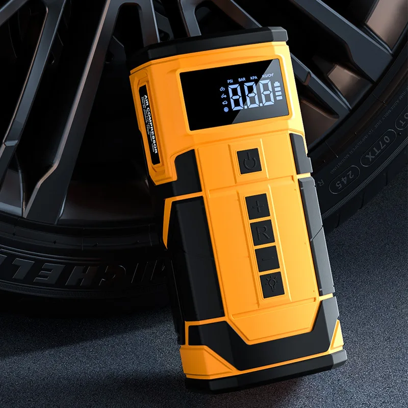 2-In-1 car emergency starter and air compressor portable rechargeable with LED light 2000A peak current 8000mAh
2-In-1 car emergency starter and air compressor portable rechargeable with LED light 2000A peak current 8000mAh