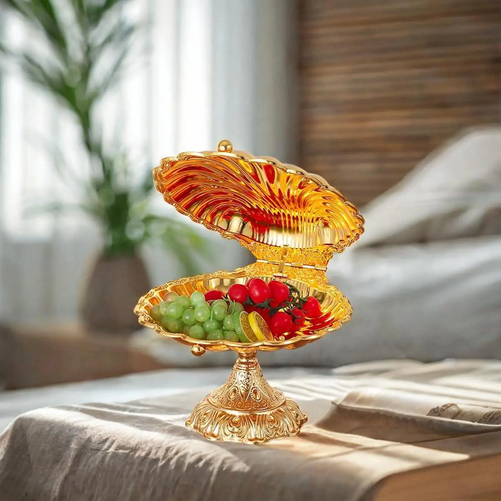 Seashell Fruit Bowl Organizer Luxury Stylish Zinc Alloy Ornament Snack Tray Fruit Holder for Parties Farmhouse Party Snacks Nuts
Seashell Fruit Bowl Organizer Luxury Stylish Zinc Alloy Ornament Snack Tray Fruit Holder for Parties Farmhouse Party Snacks Nuts