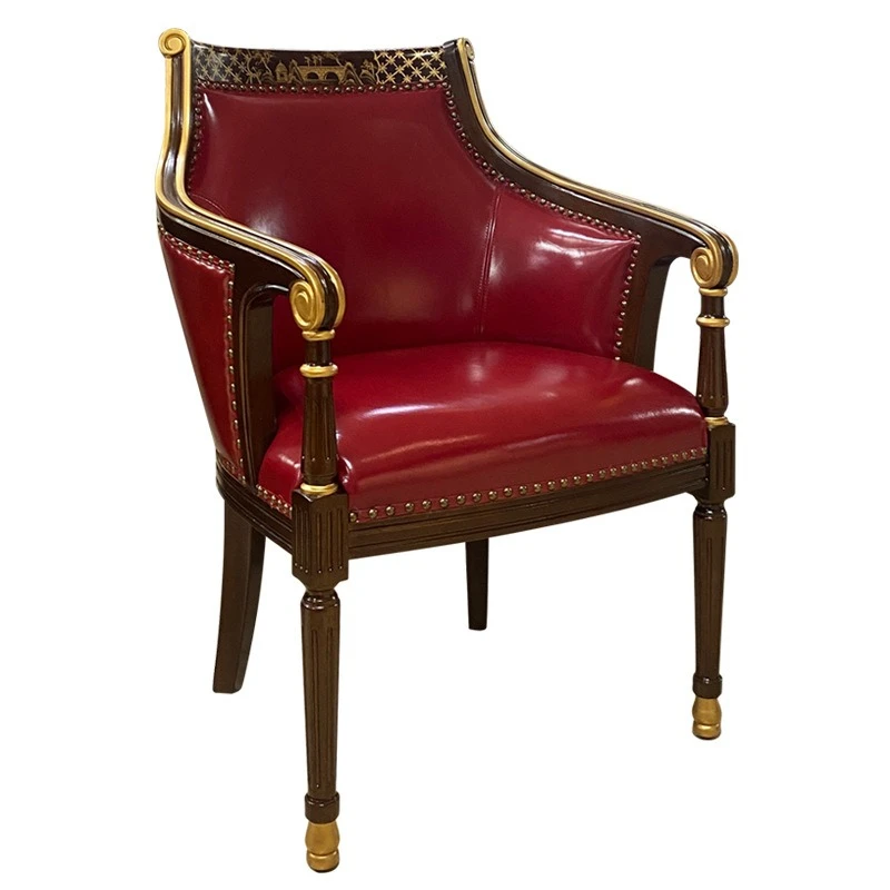 Leather lounge chair, neoclassical single sofa chair, light luxury solid wood study chair, home W218
Leather lounge chair, neoclassical single sofa chair, light luxury solid wood study chair, home W218