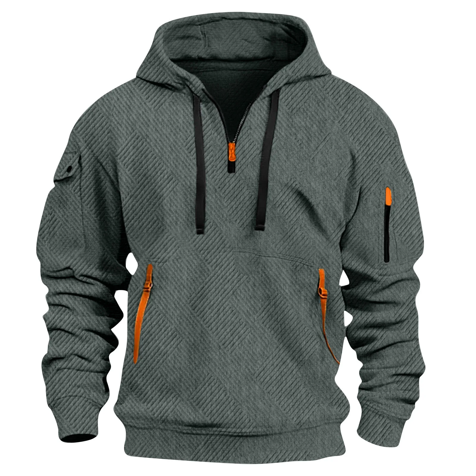 2025New European and American hooded sports casual men's coat zipper pocket jacquard fashion men's hoodie
2025New European and American hooded sports casual men's coat zipper pocket jacquard fashion men's hoodie