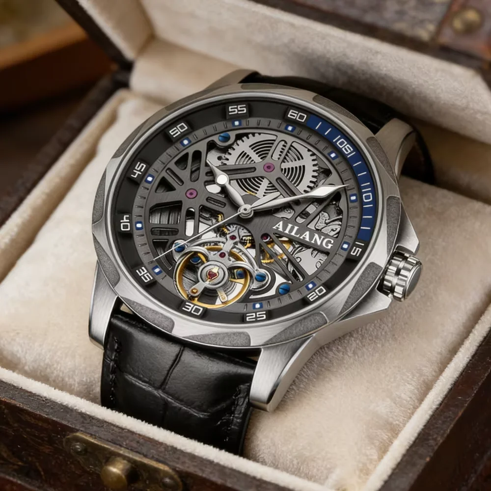 AILANG Luxury Automatic Wristwatch Waterproof Luminous Date Week Leather Men Watch Tourbillon Mechanical Fashion Men's Watches
AILANG Luxury Automatic Wristwatch Waterproof Luminous Date Week Leather Men Watch Tourbillon Mechanical Fashion Men's Watches