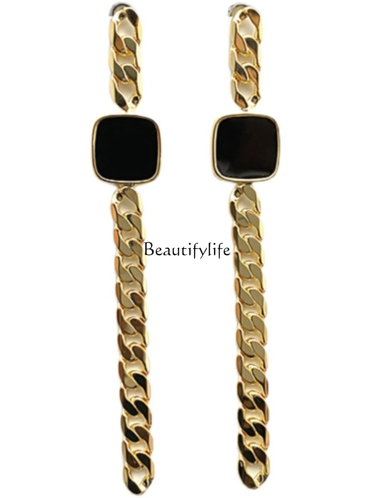 European and American Design Sense Long Metal Earrings for Women, Face Slimming, Cold Style, 925 Silver Needle
European and American Design Sense Long Metal Earrings for Women, Face Slimming, Cold Style, 925 Silver Needle