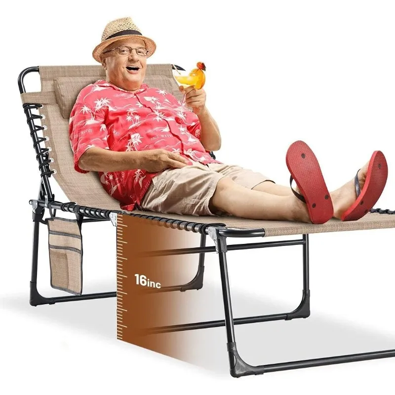 EZCHEER Folding Chaise Lounge Oversize, 16 inch High Portable Sunbathing Chair, Extra Wide XL Outdoor Chair with Storage Bag,
EZCHEER Folding Chaise Lounge Oversize, 16 inch High Portable Sunbathing Chair, Extra Wide XL Outdoor Chair with Storage Bag,