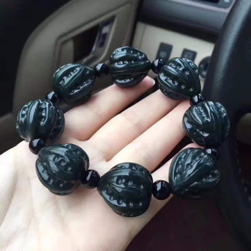 Hotan Green Jade Walnut Bead Buddha Bracelet Men and Women
Hotan Green Jade Walnut Bead Buddha Bracelet Men and Women