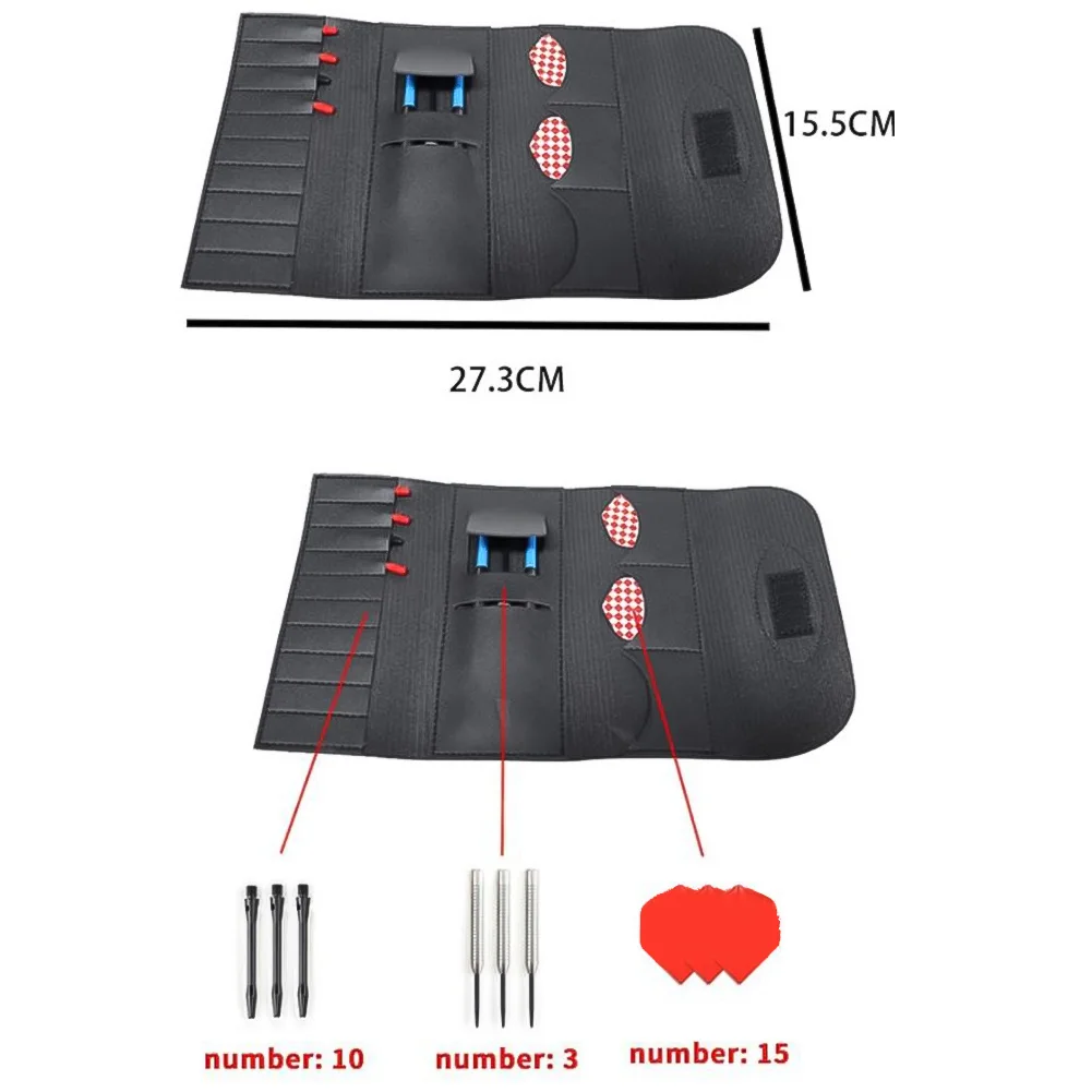 Органайзер для дротиков из искусственной кожи с множеством карманов, держателем для наконечников и слотами для шафтов, подходит для барных лиг и домашних тренировок.
Органайзер для дротиков из искусственной кожи с множеством карманов, держателем для наконечников и слотами для шафтов, подходит для барных лиг и домашних тренировок.