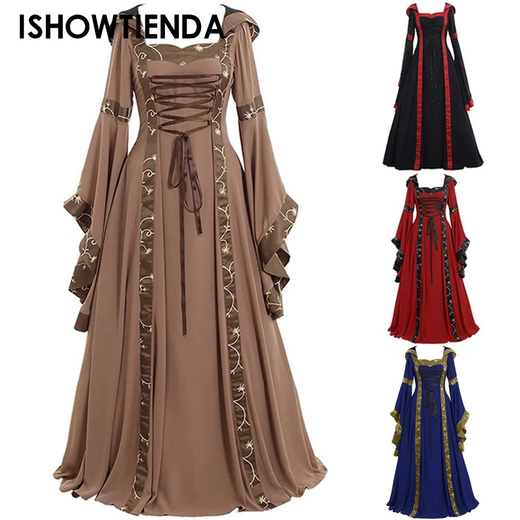 Vintage Halloween Cosplay Costume Witch Vampire Gothic Dress Ghost Dresses Up Party Printed Medieval Ghost Bride Female Clothes
Vintage Halloween Cosplay Costume Witch Vampire Gothic Dress Ghost Dresses Up Party Printed Medieval Ghost Bride Female Clothes