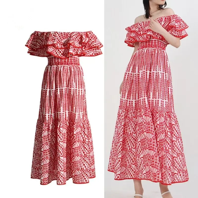 Высококачественное элегантное платье с вышивкой для женщин, летние женские платья средней длины с вырезом лодочкой и высокой талией с вырезами
Высококачественное элегантное платье с вышивкой для женщин, летние женские платья средней длины с вырезом лодочкой и высокой талией с вырезами