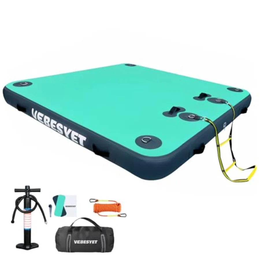 Inflatable Floating Dock for lake, ocean, swimming fishing; drop-stitch PVC; gray; 6-inch thick, non-slip surface, soft ladder
Inflatable Floating Dock for lake, ocean, swimming fishing; drop-stitch PVC; gray; 6-inch thick, non-slip surface, soft ladder