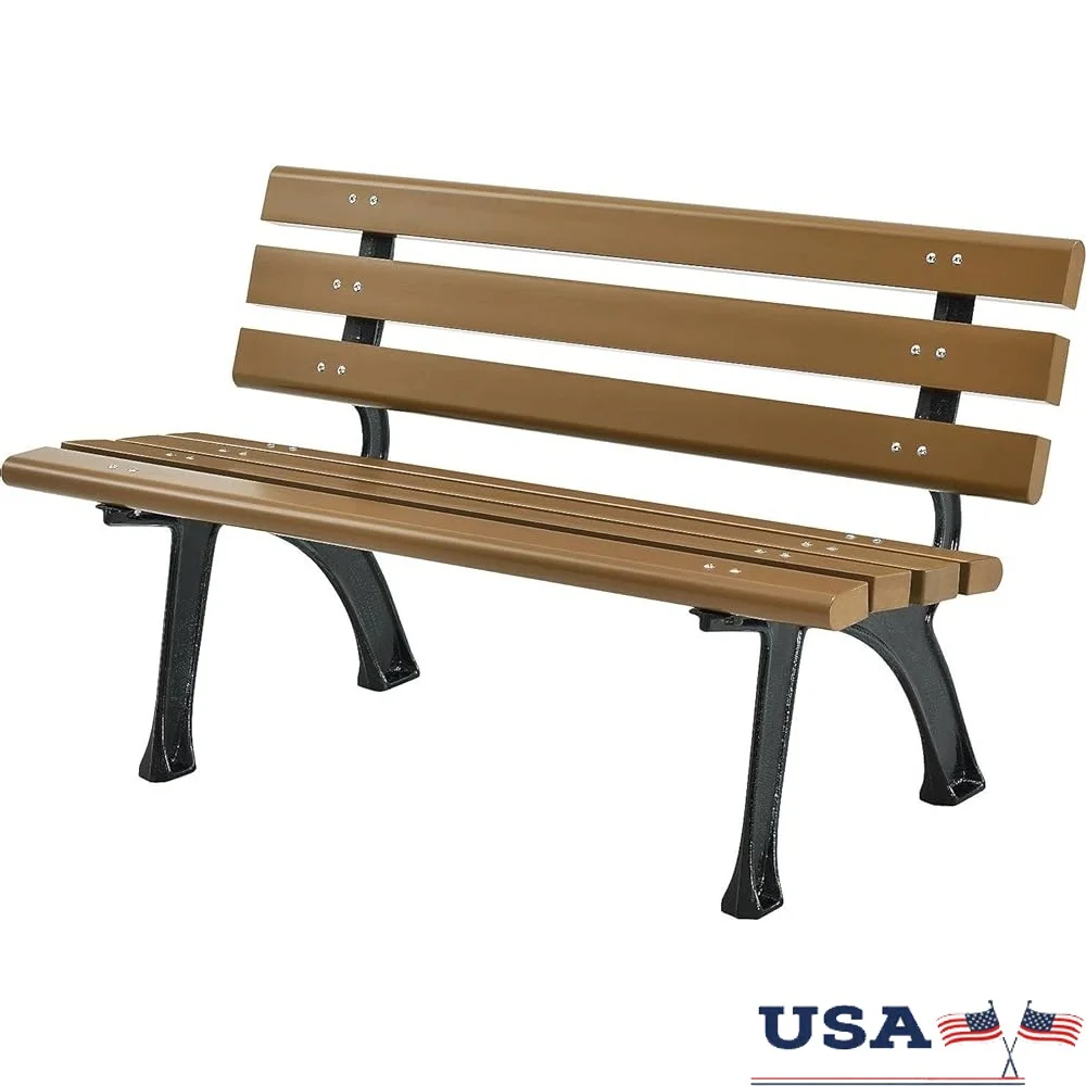 4L Outdoor Park Bench Recycled Plastic Slats Wrought Iron Frame Easy Assembly Gardens Parks 1100lbs Weight Capacity
4L Outdoor Park Bench Recycled Plastic Slats Wrought Iron Frame Easy Assembly Gardens Parks 1100lbs Weight Capacity