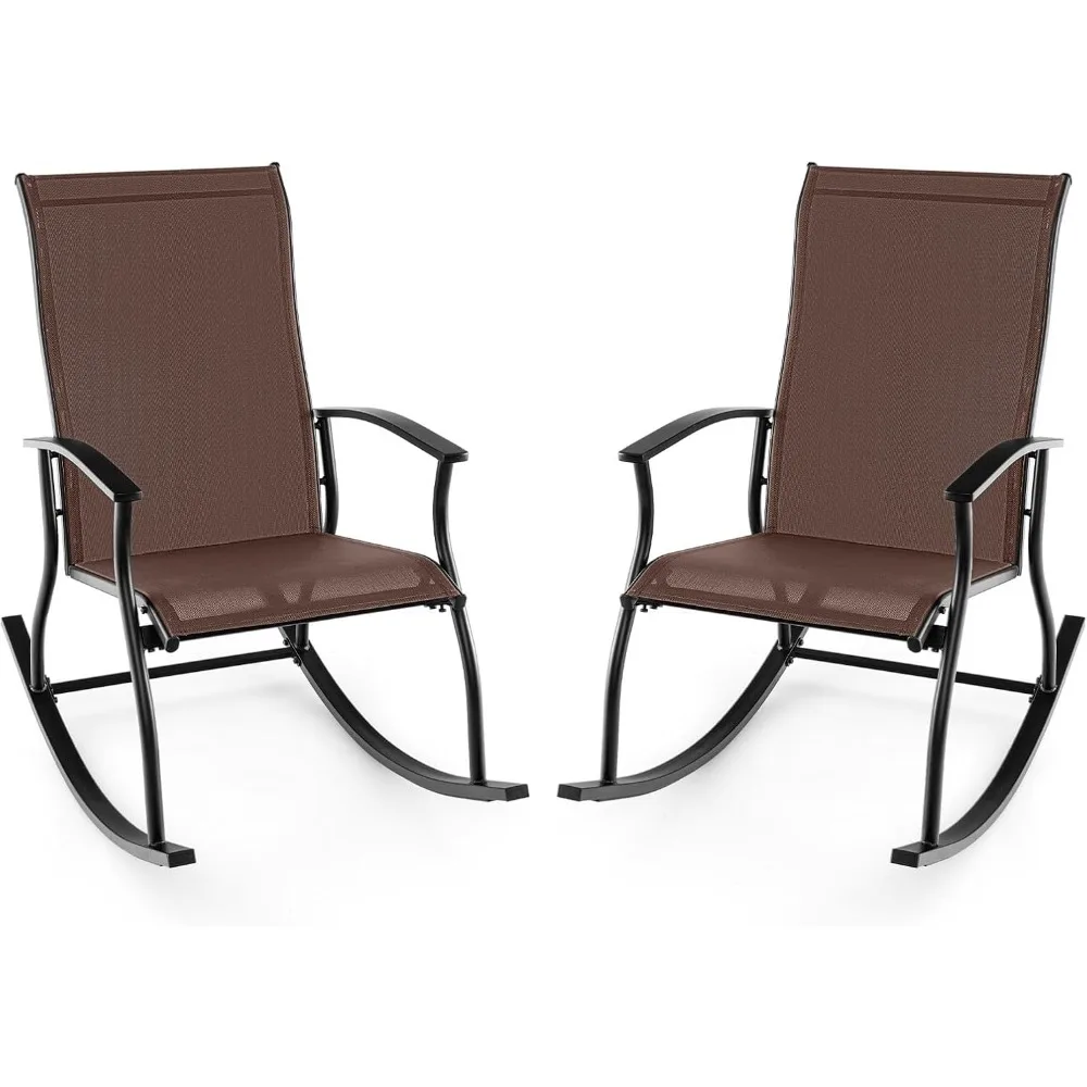 Patio Rocking Chairs Set of 2, Outdoor Rocking Chair with Smooth & Safe Rocking Motion, Ergonomic Backrest, Breathable
Patio Rocking Chairs Set of 2, Outdoor Rocking Chair with Smooth & Safe Rocking Motion, Ergonomic Backrest, Breathable