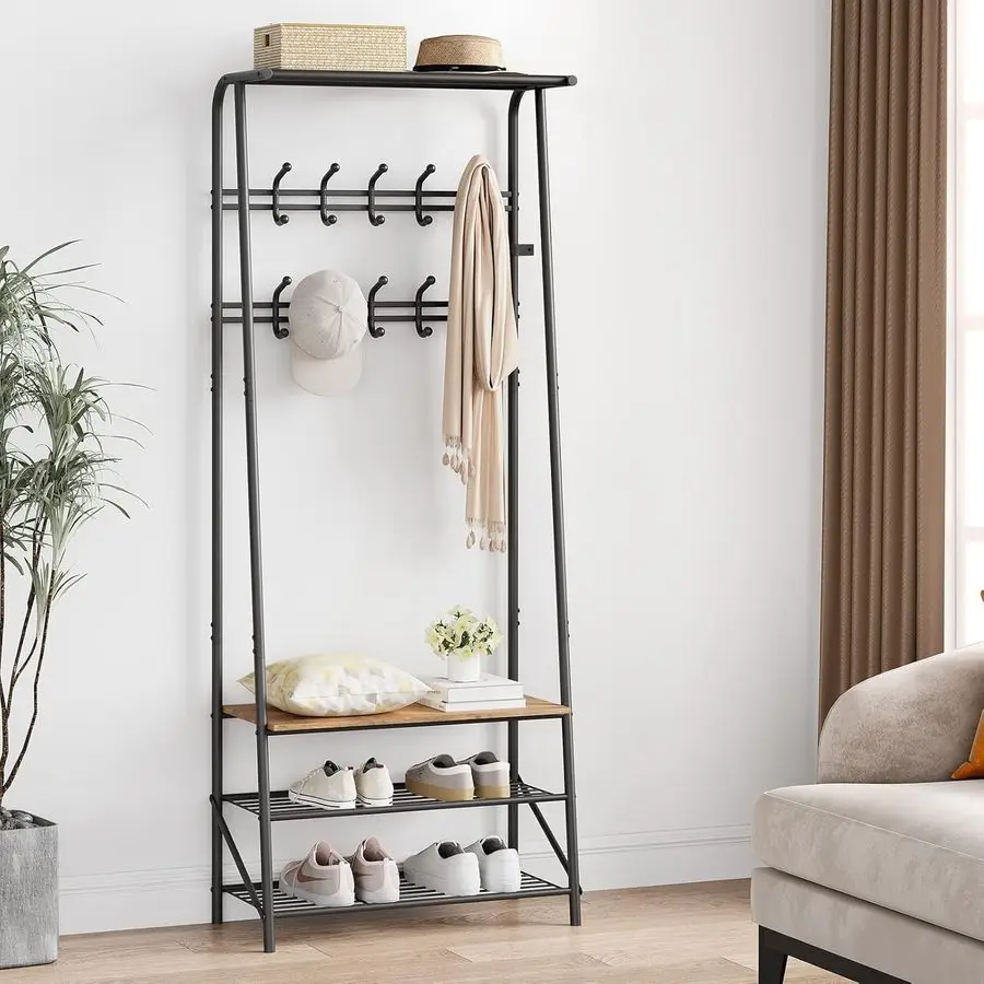 Coat Rack Shoe Bench with 8 Hooks, Hall Trees Entryway Bench with Storage, Multifunctional Hallway Organizer, Wood Look Accent
Coat Rack Shoe Bench with 8 Hooks, Hall Trees Entryway Bench with Storage, Multifunctional Hallway Organizer, Wood Look Accent