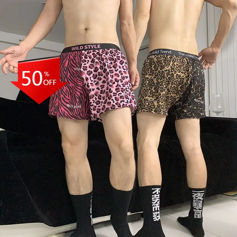 Pink Leopard Print Men's Underwear Home Pants Cool Pajama Pants for Summer Ice Silk Plus Size Loose Fashion Sexy Men Boxers
Pink Leopard Print Men's Underwear Home Pants Cool Pajama Pants for Summer Ice Silk Plus Size Loose Fashion Sexy Men Boxers