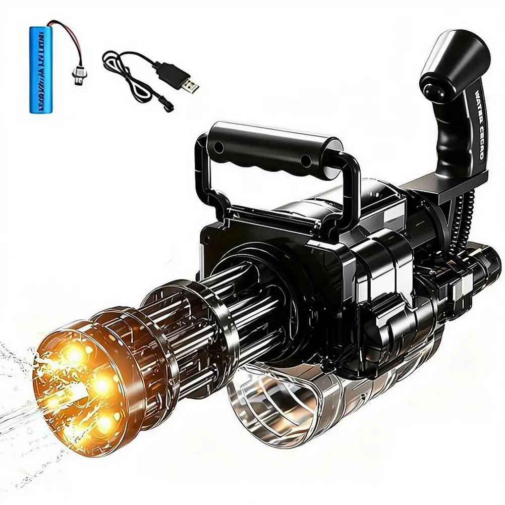 Gatling Electric Water Gun Automatic Continuous Shooting Rotating Barrel LED Light Rechargeable Water Blaster Kids Summer Toy
Gatling Electric Water Gun Automatic Continuous Shooting Rotating Barrel LED Light Rechargeable Water Blaster Kids Summer Toy