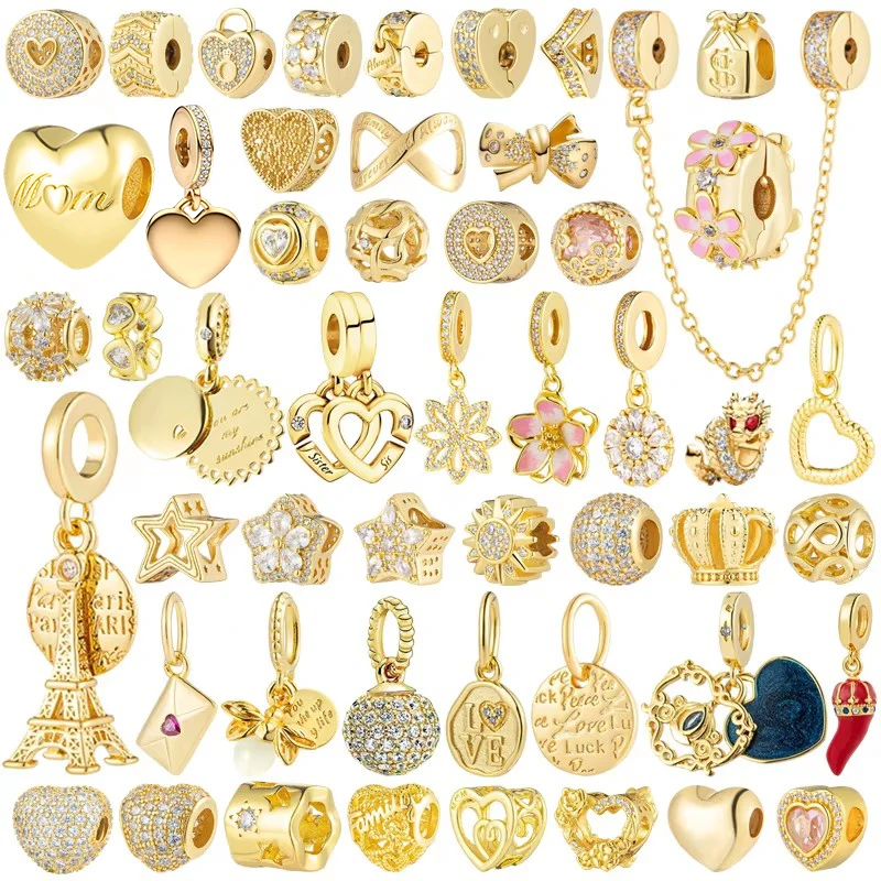 Hot Sale Sparking Gold Plated Charm Beads Pendant Fit Original Snake Silver Bracelet Necklace Beads For Diy Jewelry Women Gift
Hot Sale Sparking Gold Plated Charm Beads Pendant Fit Original Snake Silver Bracelet Necklace Beads For Diy Jewelry Women Gift