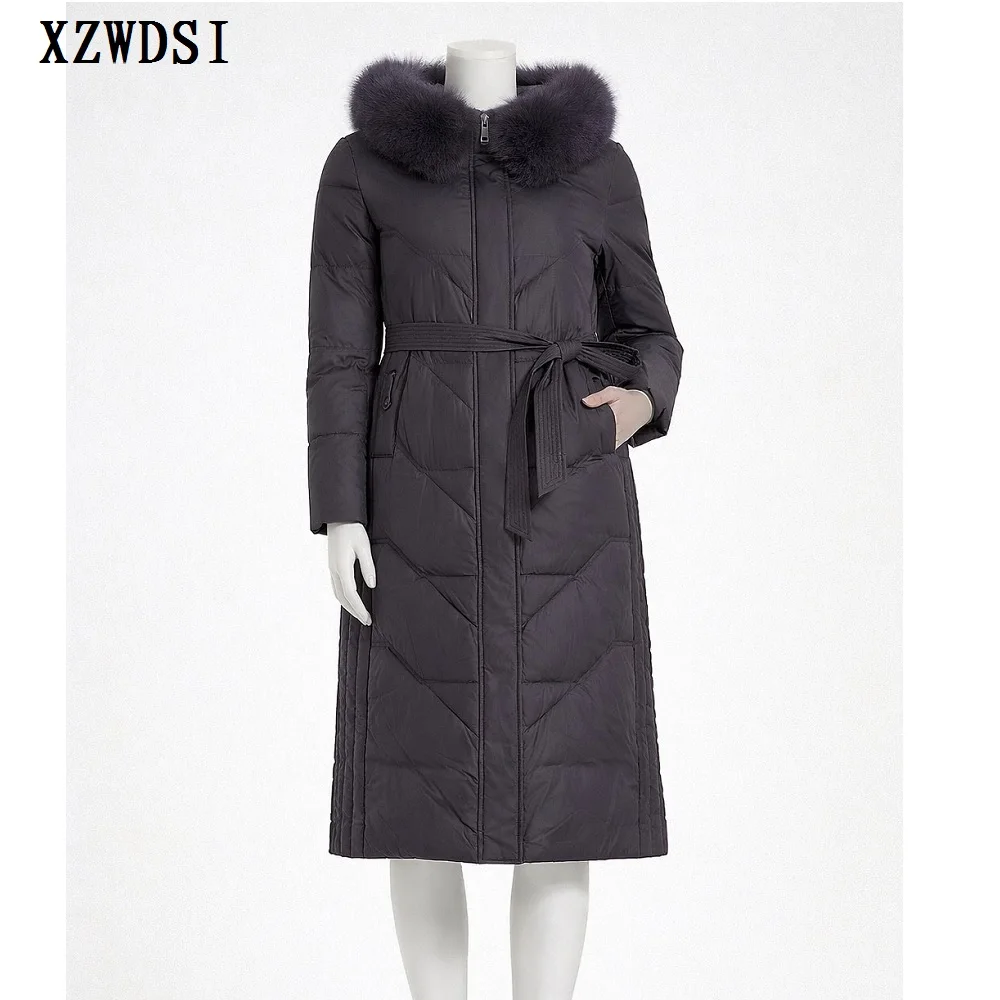Women Winter Down Jacket Detachable Real Fox Fur Trim Hooded Belt White Duck Down Coat Long Casual Elegant Overwears
Women Winter Down Jacket Detachable Real Fox Fur Trim Hooded Belt White Duck Down Coat Long Casual Elegant Overwears