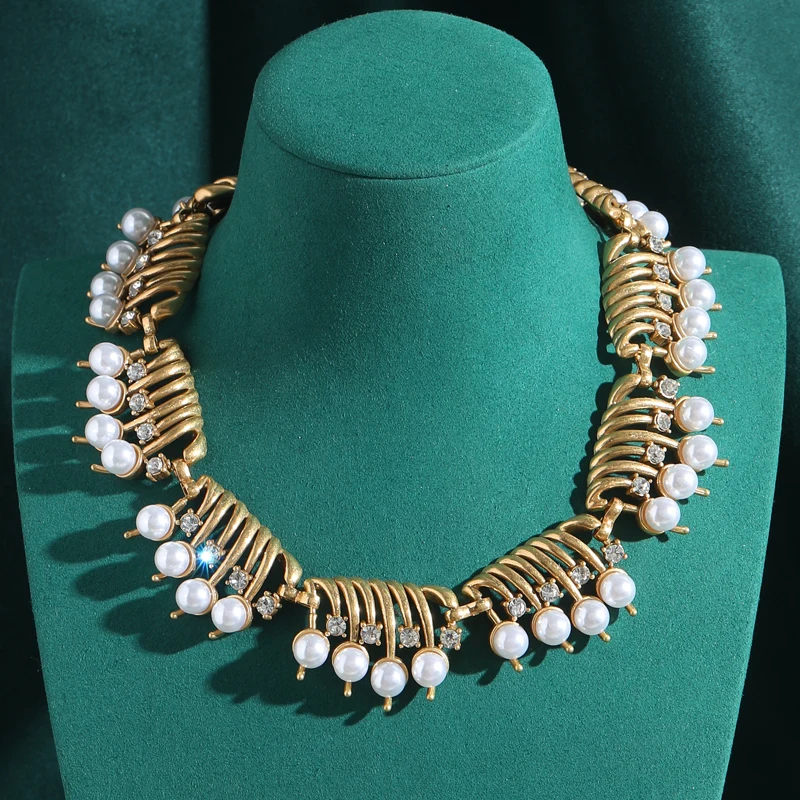Pearl Choker Necklace Woman Luxurious With Chains Luxury Tassel Elegant Antique Gold Color Vintage Jewelry Wedding Accessories
Pearl Choker Necklace Woman Luxurious With Chains Luxury Tassel Elegant Antique Gold Color Vintage Jewelry Wedding Accessories