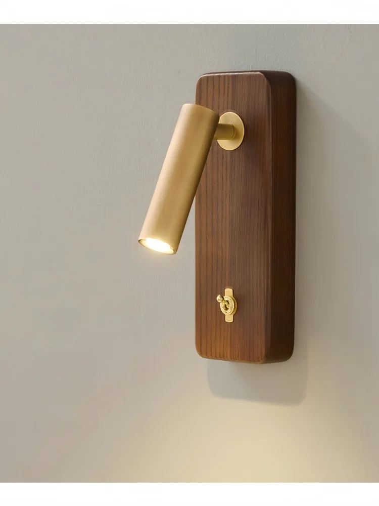 Elegant Solid Walnut Wood Wall Sconce Brass Cylinder Reading Light with Toggle Switch Minimalist Wall Mounted Lamp for Bedroom
Elegant Solid Walnut Wood Wall Sconce Brass Cylinder Reading Light with Toggle Switch Minimalist Wall Mounted Lamp for Bedroom