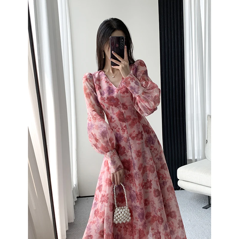 Dresses For Women Summer 2022 New Elegant Temperament V Neck Long Sleeve High Waist Printing Dresses Clothing Female
Dresses For Women Summer 2022 New Elegant Temperament V Neck Long Sleeve High Waist Printing Dresses Clothing Female