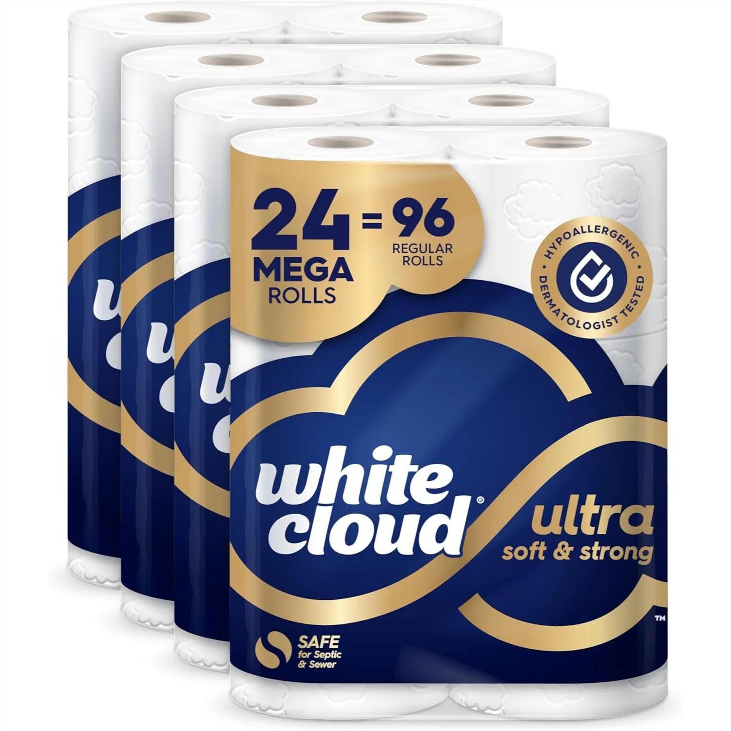 Ultra Soft & Strong Toilet Paper, 4 Packs of 6 Mega Rolls = 96 Regular Rolls
Ultra Soft & Strong Toilet Paper, 4 Packs of 6 Mega Rolls = 96 Regular Rolls