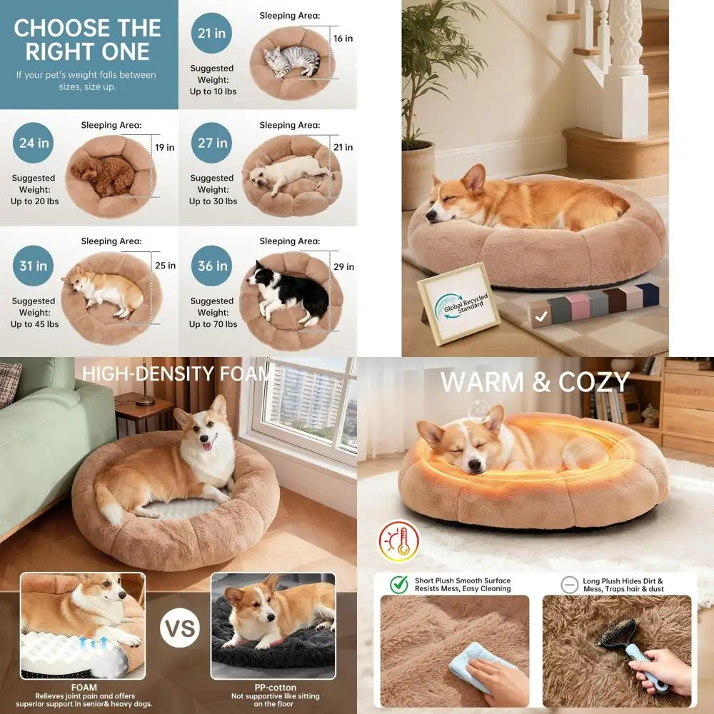 Ортопедическая лежанка-пончик для собак и кошек, 31 успокаивающий дизайн, теплая и уютная, прочный и моющийся чехол, идеально подходит для средних животных
Ортопедическая лежанка-пончик для собак и кошек, 31 успокаивающий дизайн, теплая и уютная, прочный и моющийся чехол, идеально подходит для средних животных