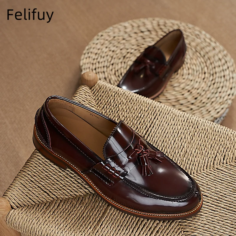 Men's Flat Loafers Lazy Genuine Leather Tassel Men’s Casual Shoes Brown Fringed Comfortable Breathable business dress shoes
Men's Flat Loafers Lazy Genuine Leather Tassel Men’s Casual Shoes Brown Fringed Comfortable Breathable business dress shoes