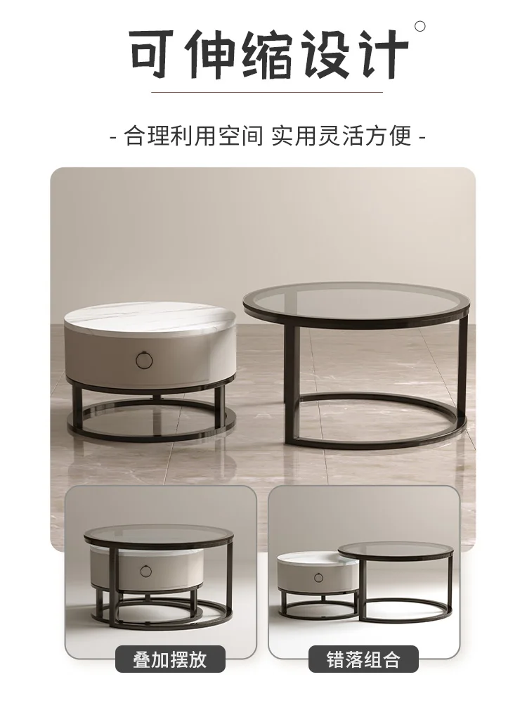 Light Luxury Tea Table Living Room Household Small Unit Round Tea Table Combination Table Modern Simple Rock Plate Glass
Light Luxury Tea Table Living Room Household Small Unit Round Tea Table Combination Table Modern Simple Rock Plate Glass