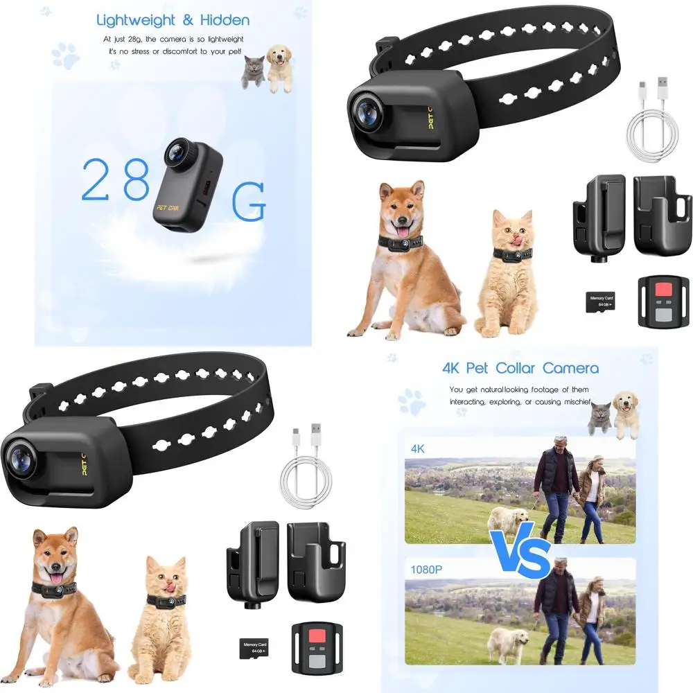 Камера высокого разрешения для домашних животных с SD-картой на 64 ГБ для собак и кошек - для использования на улице и в помещении
Камера высокого разрешения для домашних животных с SD-картой на 64 ГБ для собак и кошек - для использования на улице и в помещении