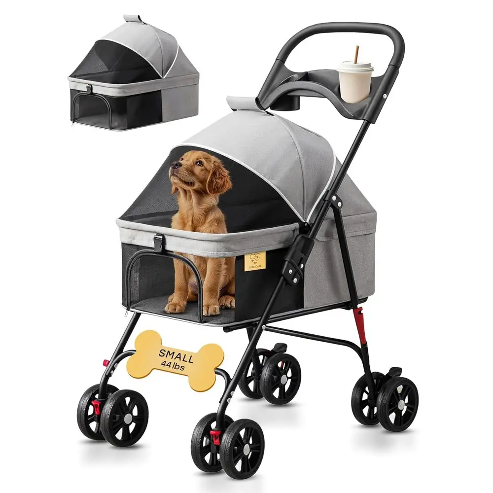 Lightweight 4-Wheel Pet Stroller for Dogs and Cats Up to 44lbs with Mesh, Storage, and Cup Holder for Walks and Outings (Small)
Lightweight 4-Wheel Pet Stroller for Dogs and Cats Up to 44lbs with Mesh, Storage, and Cup Holder for Walks and Outings (Small)